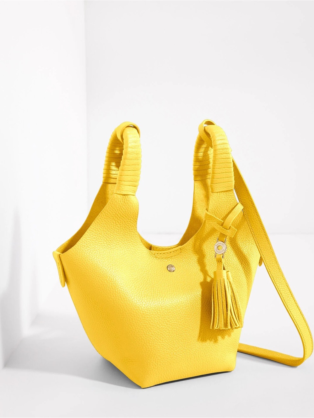 Talbots Bright Yellow Leather Hobo with Tassel